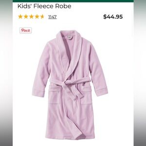 LL Bean kids 10-12 lavender ice robe sold out brand new